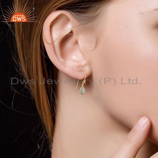 Wholesalers Gold Plated Sterling Silver Moonstone Earrings Manufacturers