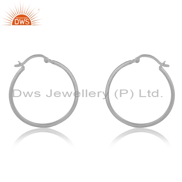 Sterling Silver Earrings With Elongated Palladium Plating