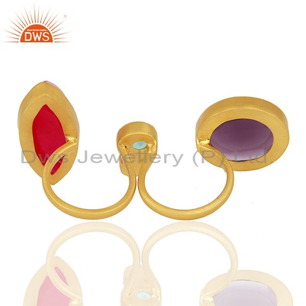 Wholesalers Hydro Gemstone Gold Plated Brass Fashion Ring Jewelry Supplier