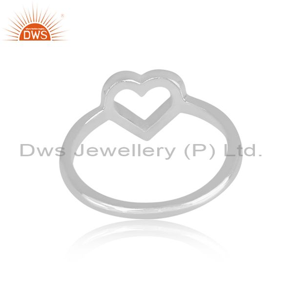 Fine Sterling 925 Silver Handmade Heart Shaped Classic Ring
