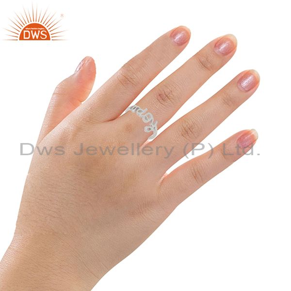 925 Sterling Silver Cursive Style Font Hope Word Ring