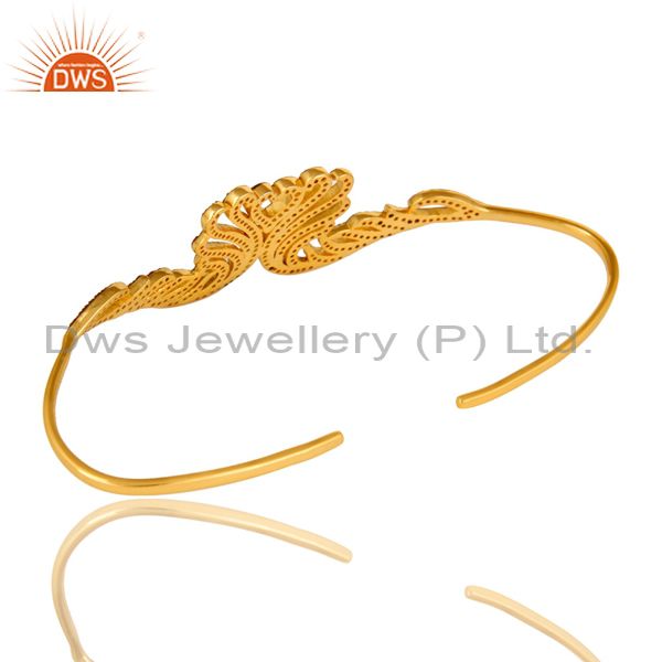 Wholesalers Designer Ruby Gemstone Palm Bracelet Bangle Made In 18K Gold Over Silver