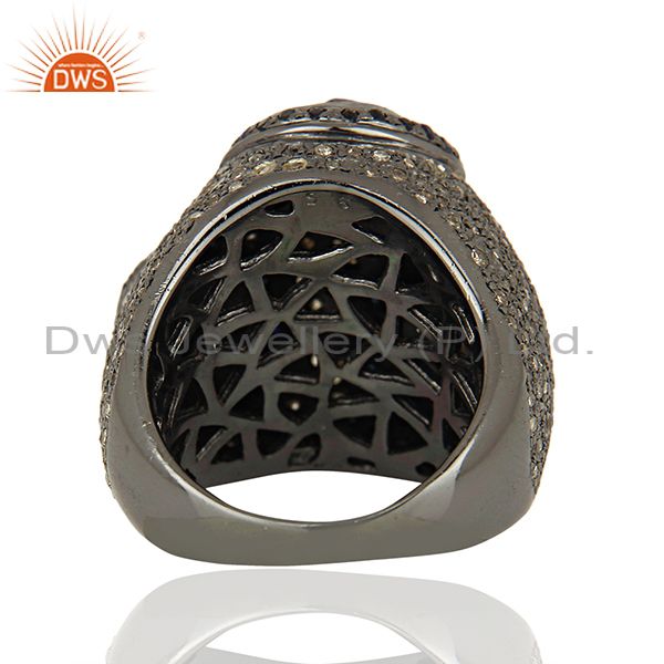 Exporter 925 Silver Pave Diamond Engagement Rings Jewelry Manufacturer