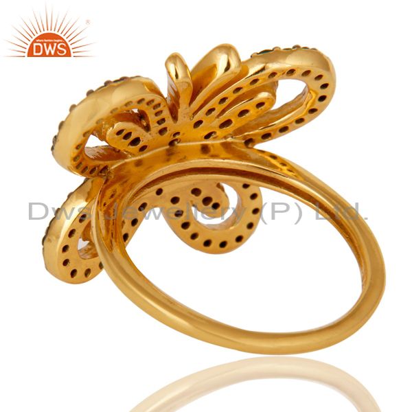 Wholesalers 18K Gold Plated Sterling Silver Tsavourite Butterfly Designer Ring