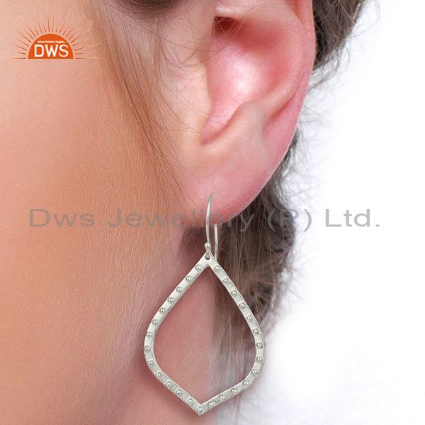 Exporter Silver Plated Brass Handmade Dangle Earrings Jewelry Manufacturer