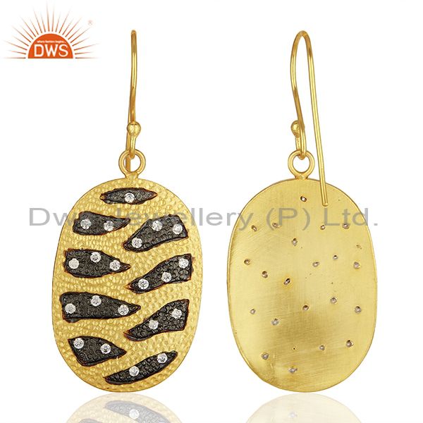 Wholesalers White Zircon Gold Plated Brass Fashion Girls Earrings Manufacturers