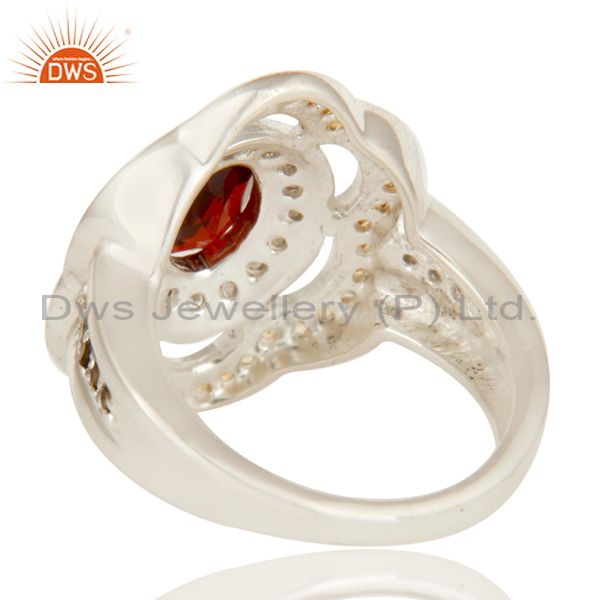 Wholesalers Garnet, Smoky Quartz And Citrine Sterling Silver Halo Solitaire Ring