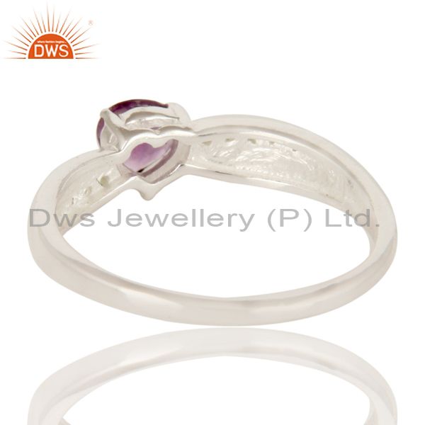 Exporter High Polish 925 Sterling Silver Amethyst And Peridot Halo Style Solitaire Ring