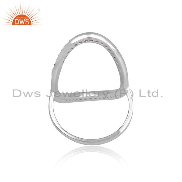 Exporter 925 Sterling Silver Pave Set Black Spinel Gemstone Modern Infinity Ring