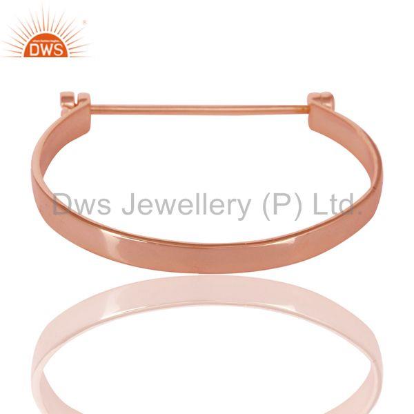 14k rose gold plated 925 silver handmade screw lock openable bangle Exporter