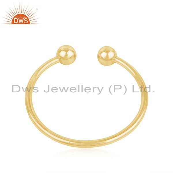 Exporter 18k Yellow Gold Plated 925 Sterling Silver Simple Cuff Bracelet Manufacturer