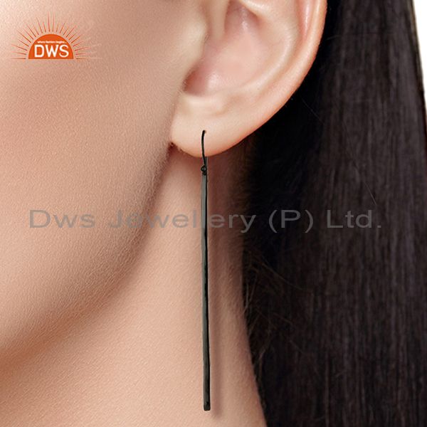 Exporter Black Rhodium Plated 925 Silver Womens Fashion Earrings Manufacturer