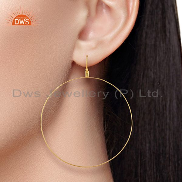 Wholesalers Gold Plated Circal Design Silver Girls Earring Jewelry Manufacturer