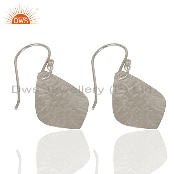 Wholesalers 925 Sterling Fine Silver Textured Plain Silver Earrings Manufacturer