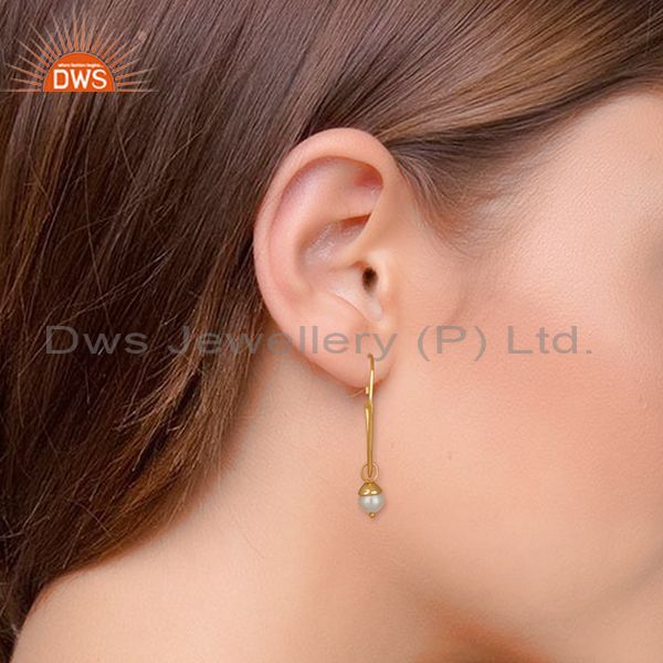 Wholesalers Fresh Watar Pearl 925 Silver Gold Plated Party Earrings Manufacturers