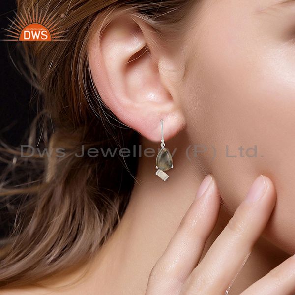 Exporter Designer 925 Sterling Silver Multi Gemstone Drop Earrings Wholesale