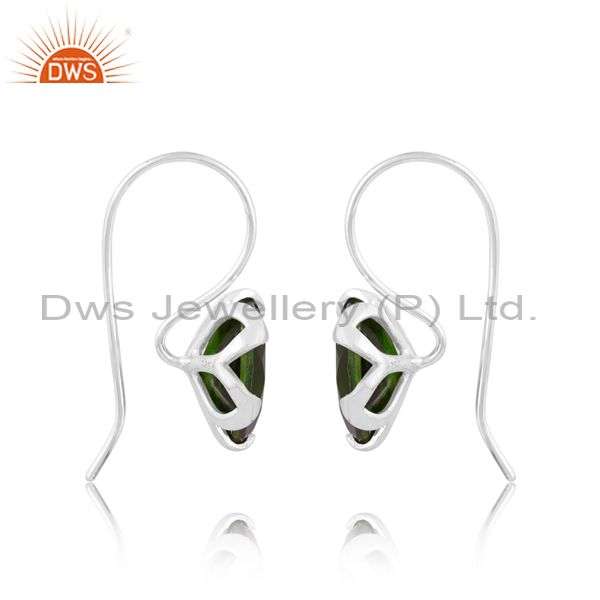 Doublet Chrome Diopside Quartz Sterling Silver Earring