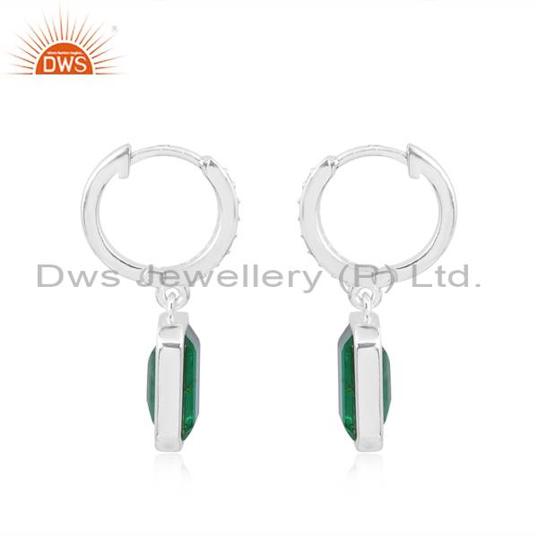 Doublet Zambian Emerald Quartz & CZ Earrings for Women