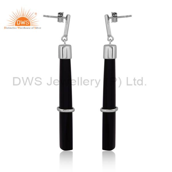 Black Onyx Earrings With Bold Striking Modern Style Black Onyx Earrings with Bold Striking Modern Style