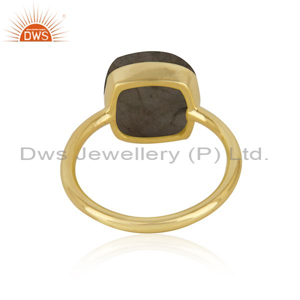 Wholesalers Labradorite Gemstone Gold Plated 925 Silver Handmade Ring Manufacturer Jaipur