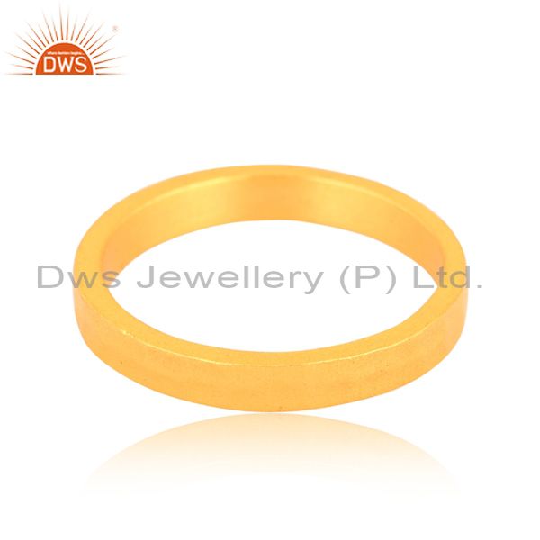 Sterling Silver Plain Ring With 2.5 Gold Micron Plating
