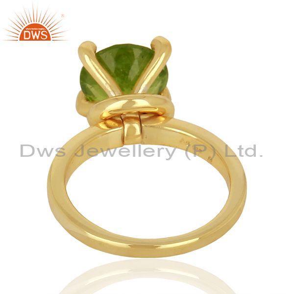 Wholesalers Natural Peridot Stackable 925 Sterling Silver Ring Gemstone Jewelry