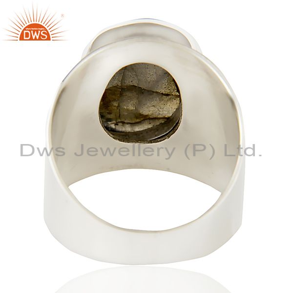Exporter of Gorgeous 925 sterling silver labradorite gemstone stackable dome ring jewelry