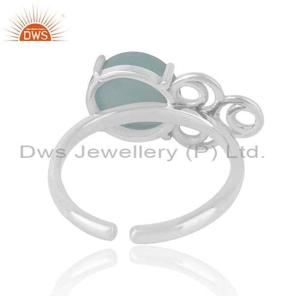 Designers of Solid 925 sterling silver chalcedony gemstone rings manufacturers