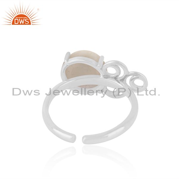 Designers of Rainbow moonstone fine sterling silver designer ring manufacturer india