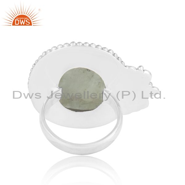 Wholesalers Oxidized Designer Silver Aquamarine Stone Ring Jewelry Supplier