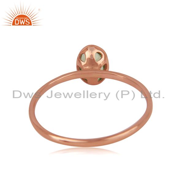 Wholesalers Oval Cut Peridot Gemstone Rose Gold Plated 925 Silver Ring Manufacturer Jaipur