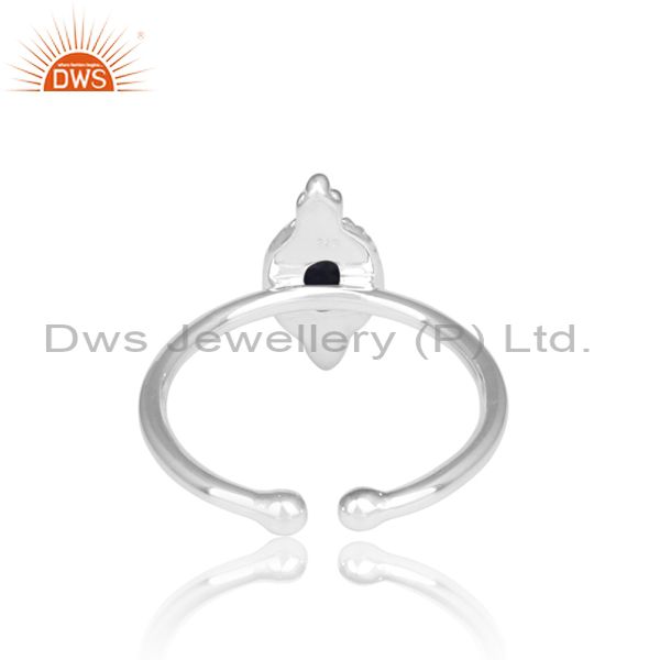 Oval Cut Lapis Set Handmade Fine 925 Silver Adjustable Ring