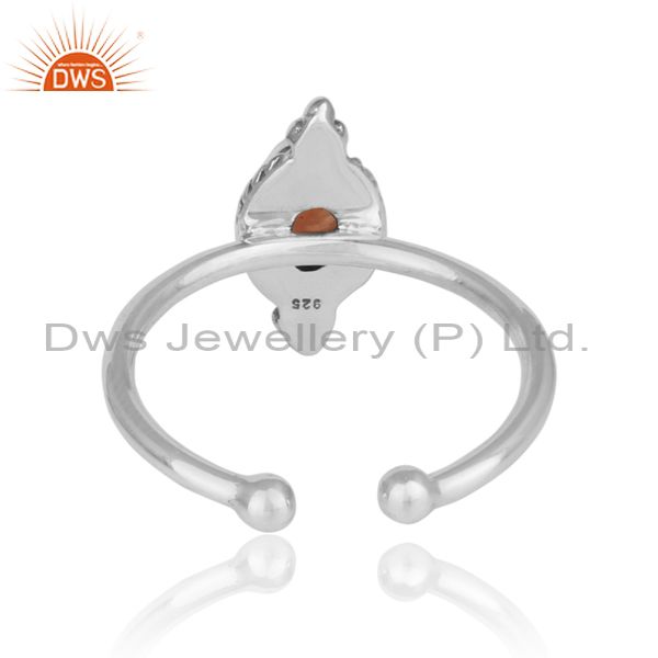 Exporter of Handmade antique oxidized on silver with pink opal rings jewelry