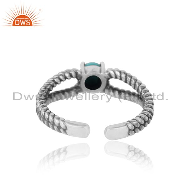 Exporter of Designer twisted ring in oxidized silver 925 with arizona turquiose