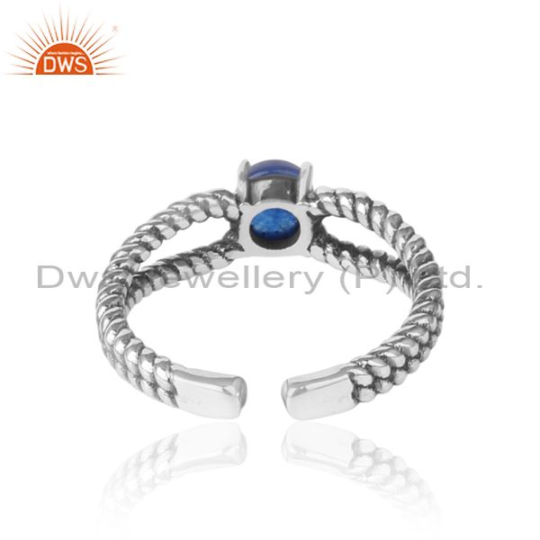 Exporter of Designer twisted ring in oxidized silver 925 with blue aventurine