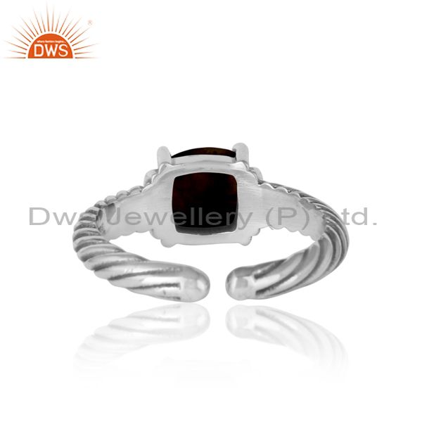 Exporter of Handcrafted twisted bold ring in oxidized silver and black onyx