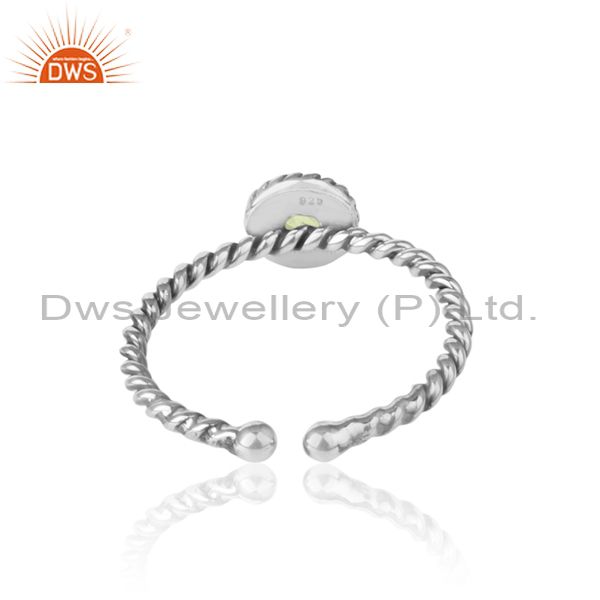 Exporter of Peridot twisted handmade designer ring in oxidized silver 925