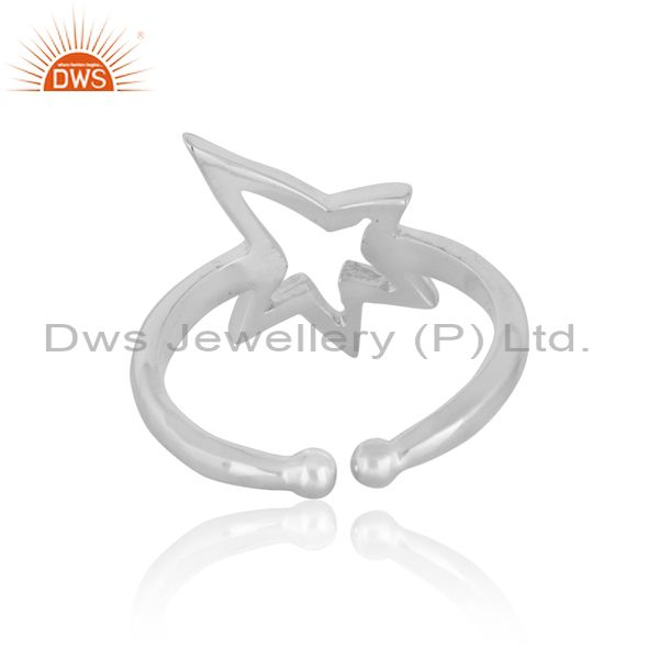 Designer Twinkling Star Midi Ring In Silver 925