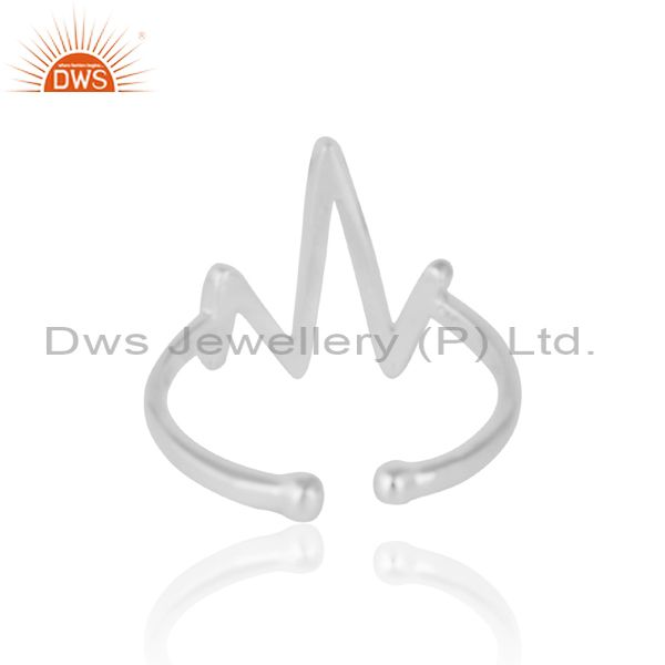 Dainty Designer Vibration Midi Ring In Silver 925
