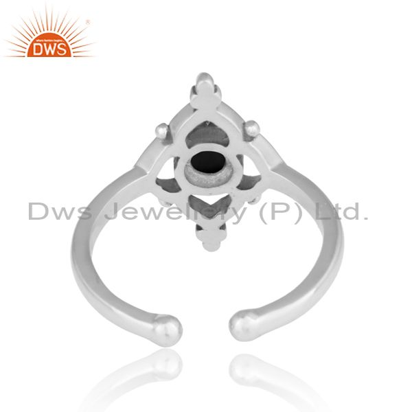 Handmade Designer Black Onyx Ring In Oxidized Silver 925