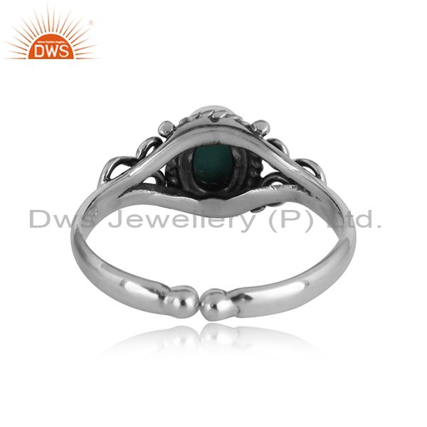 Exporter of Handcrafted designer arizona turquoise ring in oxidized silver 925