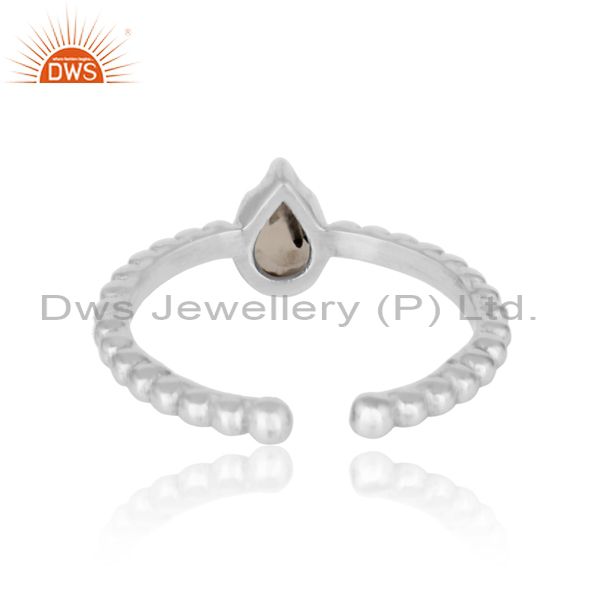 Exporter of Designer textured dainty sterling silver ring with black rutile