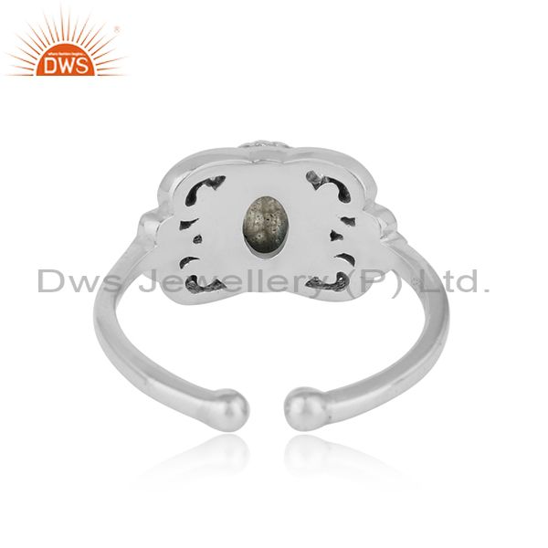 Exporter of Designer bohemian oxidize finish on silver ring with labradorite