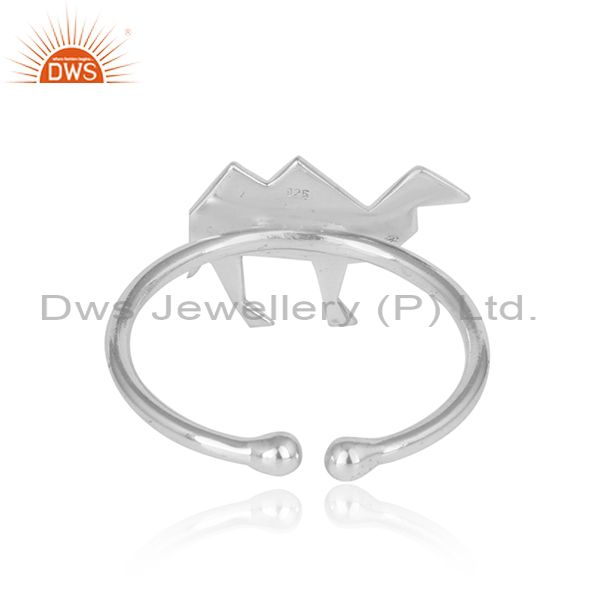Handcrafted origami camel designer ring in sterling silver 925
