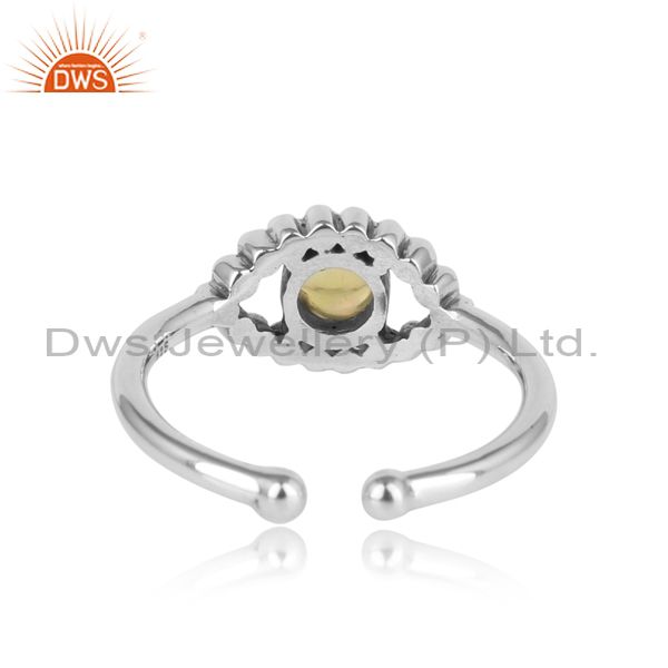 Designer handmade oxidized silver 925 ring with ethiopian opal