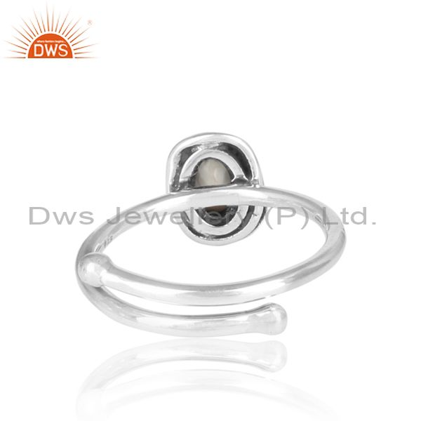Howlite Set Sterling Silver Adjustable Oxidized Ring