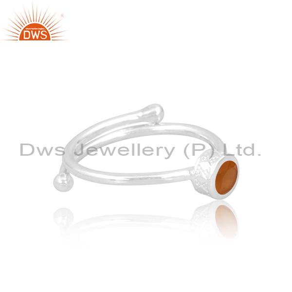 Silver Carnelian Engagement Ring for Girls