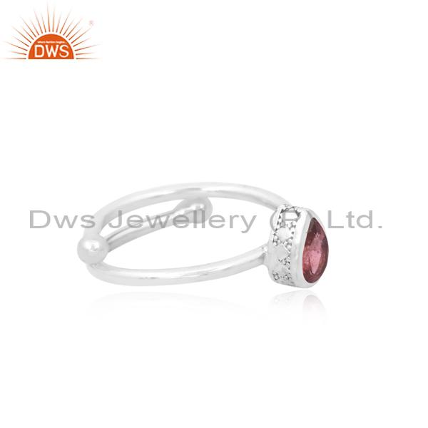 Engagement Ring: Pink Tourmaline & Silver