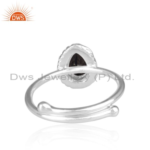 Black Spinal Set Fine 925 Silver Intricate Designer Ring
