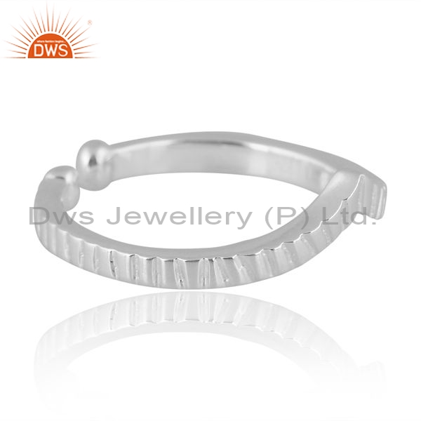 Sterling Silver Adjustable White 18K Ring With Scratches